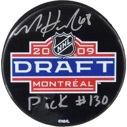 Fanatics Mike Hoffman Montreal Canadiens Autographed 2009 NHL Draft Logo Hockey Puck