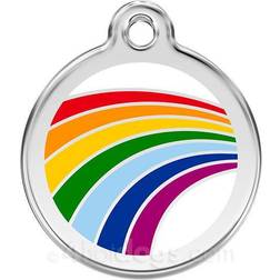 Red Dingo Rainbow Stainless Steel Personalized Dog & Cat ID Tag, Medium