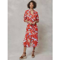 Mint Velvet Addison Linen Blend Floral Midi Shirt Dress