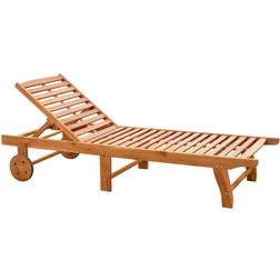 OutSunny Foldable & Weather Resistant Outdoor Chaise Lounge Teak