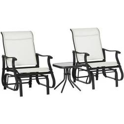 OutSunny Outdoor Gliders Set Bistro Set, 1 Table incl. 2 Chairs