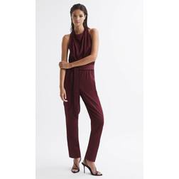 Reiss Friday Sleeveless Jumpsuit, Burgundy