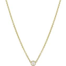 Zoe Lev Small Bezel Necklace - Gold/Diamond