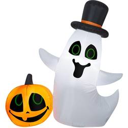 National Tree Company 4' Inflatable Ghost and Pumpkin, Set of 2