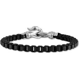 Esquire Box Link Chain Bracelet - Silver/Black