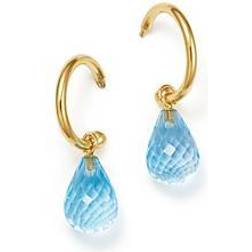 Saks Fifth Avenue Hoop Earrings - Gold/Topaz