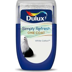 Dulux Simply Refresh One Coat Tester Paint White Cotton 30ML