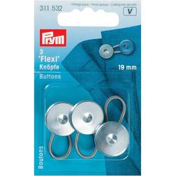 Prym Flexi Buttons, Pack of 3, 19mm, Silver