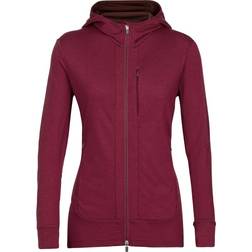 Icebreaker Women's Merino Quantum III Long Sleeve Zip Hoodie - Cherry/Espresso