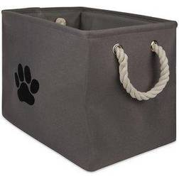 Contemporary Home Living Bone Dry Paw Print Rectangle Dog Storage Bin