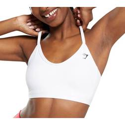 Gymshark V Neck Sports Bra - White