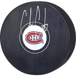 Fanatics Montreal Canadiens Cole Caufield Autographed Logo Hockey Puck