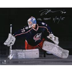 Fanatics Columbus Blue Jackets Joonas Korpisalo Autographed Photograph with NHL Debut 12/14/15 Inscription Limited Edition of 15