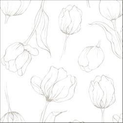 Cooee Design Paper Napkins Tulipa 16x16cm White 18pcs