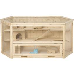 Pawhut Three-Tier Wooden Hamster/Gerbil Cage Play Centre