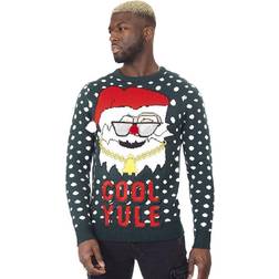 Brave Soul Mens Cool Yule Christmas Jumper (Pine Green)