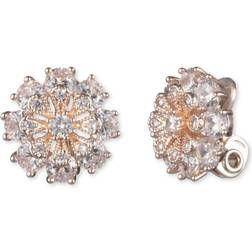 Anne Klein Clip Earrings - Rose Gold/Transparent