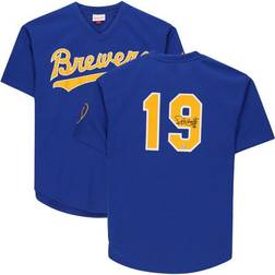 Fanatics Milwaukee Brewers Robin Yount Autographed Royal Mitchell & Ness Replica BP Jersey with HOF 99 Inscription