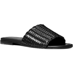 Michael Kors McGraw Woven Leather Slide Sandal - Black