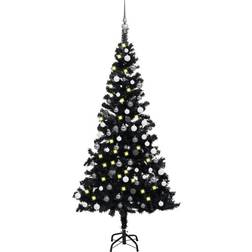 vidaXL Artificial with LEDs&Ball Set Black 47.2" PVC (329179 330099) Christmas Tree