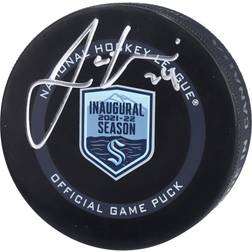 Fanatics Seattle Kraken Jamie Oleksiak Autographed 2021-22 Inaugural Season Official Game Puck