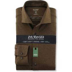 Olymp Luxor 24/Seven Modern Fit, Business Shirt - Kent, Brown