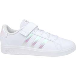 Adidas Kid's Grand Court Lifestyle Court Strap - Cloud White/Iridescent/Cloud White