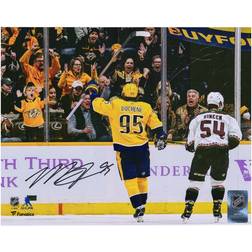 Fanatics Matt Duchene Nashville Predators Autographed Gold Jersey Celebrating Photograph