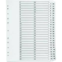 Q-CONNECT 1-50 Index Multi-Punched Reinforced Board Clear KF97057