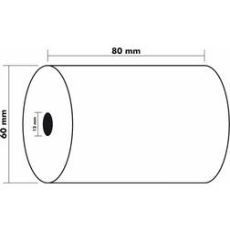 Exacompta Thermal Receipt Rolls 80x60x12mm 3 Packs of 10, white