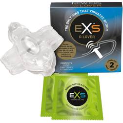 EXS G-Lover Cock Ring with Condoms 2 pcs Clear