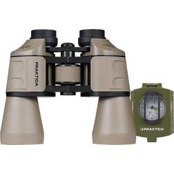 Praktica Falcon 10x50mm Field Binoculars Sand Military Waterproof Compass