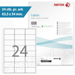 Xerox Multilabels 63,5x34mm 003R97526 24stk/ark 100ark/æsk