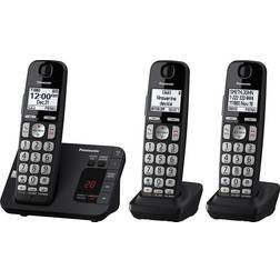 Panasonic KXTGE433B Three Handset Cordless Phone