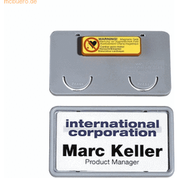 Durable CLIP CARD with magnet, HxW 40 x 75 mm, grey, pack of 25