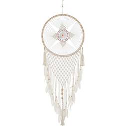 Dkd Home Decor Dream Catcher Feathers Cotton White Rattan Boho (52 x 1 x 145 cm) (1) Decorative Item