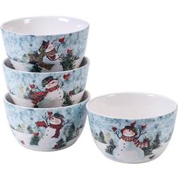 Certified International Watercolor Snowman Dessert Bowl 14cm 4pcs 0.709L