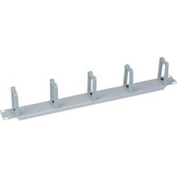 LogiLink 19" cable management bar 1U with 5 turnable plastic brackets grey