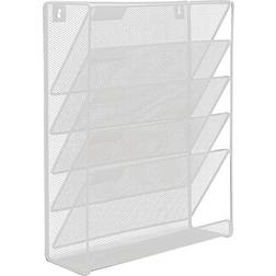 Mind Reader 6-Compartment Hanging Wall File Organizer, White, MAGSTACK-WHT