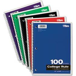 Oxford Tops 65161 Wirebound 1-Subject Notebook College Rule 11 x 8-1/2 White 100 Sheets/Pad