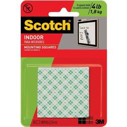 Scotch Permanent Heavy Duty Mounting Squares, 1 x 1, 16/Pack Quill