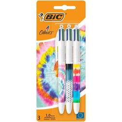 Bic 4 Colour Tie Dye Ballpoint Pens Pack 3, Assorted