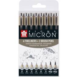 Sakura Pigma Micron fineliner set 8 pens, Light Cool Gray & Cool Gray