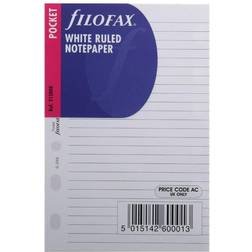 Filofax Refill Pocket 25 Sheets Ruled, white
