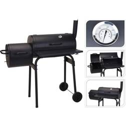 Coal Barbecue with Cover and Wheels Black 112