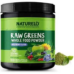 Naturelo Raw Greens Whole Food Powder Wild Berry 8.5 oz