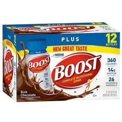 Boost Plus Nutritional Drink, Rich Chocolate, 12 ct CVS