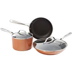 Gotham Steel Cast Textured Set Cookware Set with lid 5 Parts