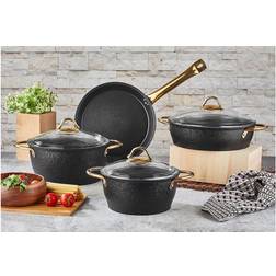 Grytset 7-pack Svart/Gul Cookware Set with lid