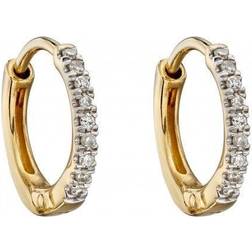 Elements 9ct Diamond Huggies 10mm Earrings GE2320